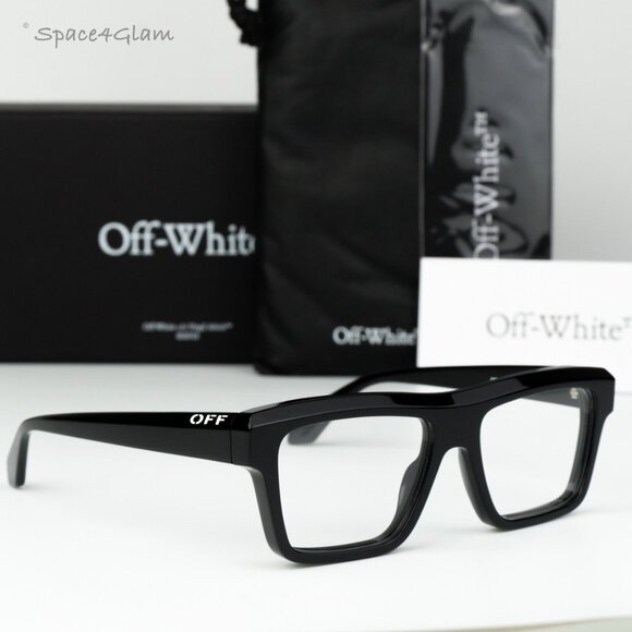 Off-White Women Eyeglasses Black Square OERJ07H STYLE 7H 1000 NEW AUTHENTIC - Picture 1 of 8
